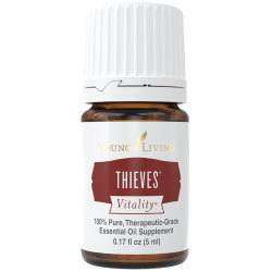 Young Living Thieves Vitality in white background