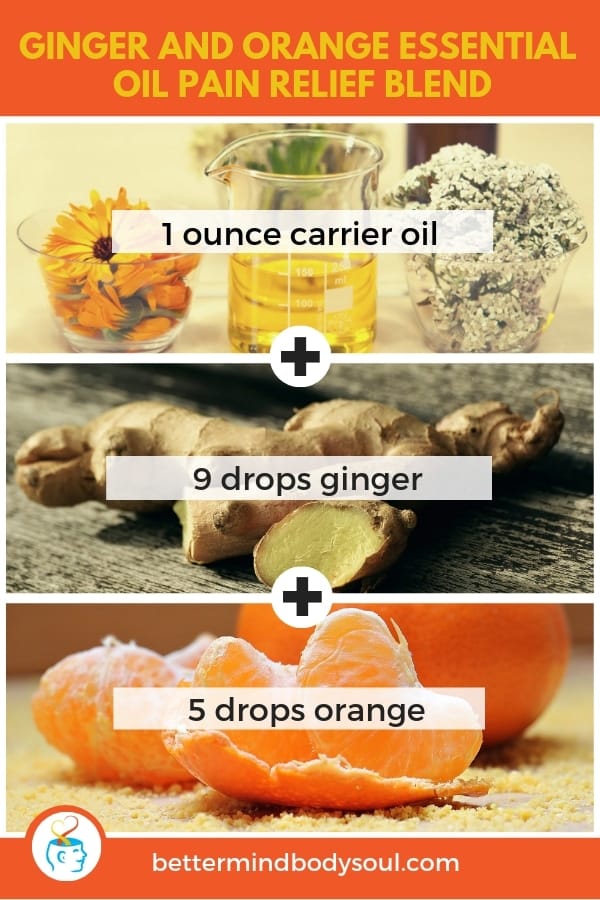 Ginger And Orange Essential Oil Pain Relief Blend. Carrier Oil + Ginger + Orange