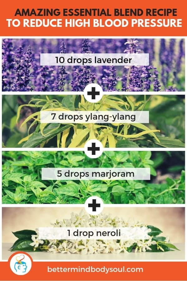 Amazing Essential Blend Recipe To Reduce High Blood Pressure. Lavender + Ylang-ylang + Marjoram + Neroli