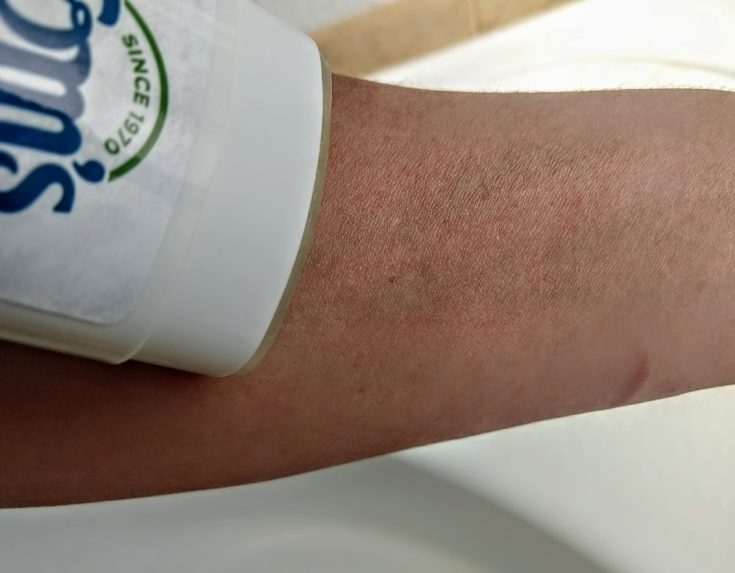 Tom's of Maine Natural Deodorant Application in the arm