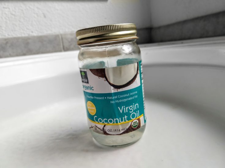 Virgin Coconut Oil in a glass container