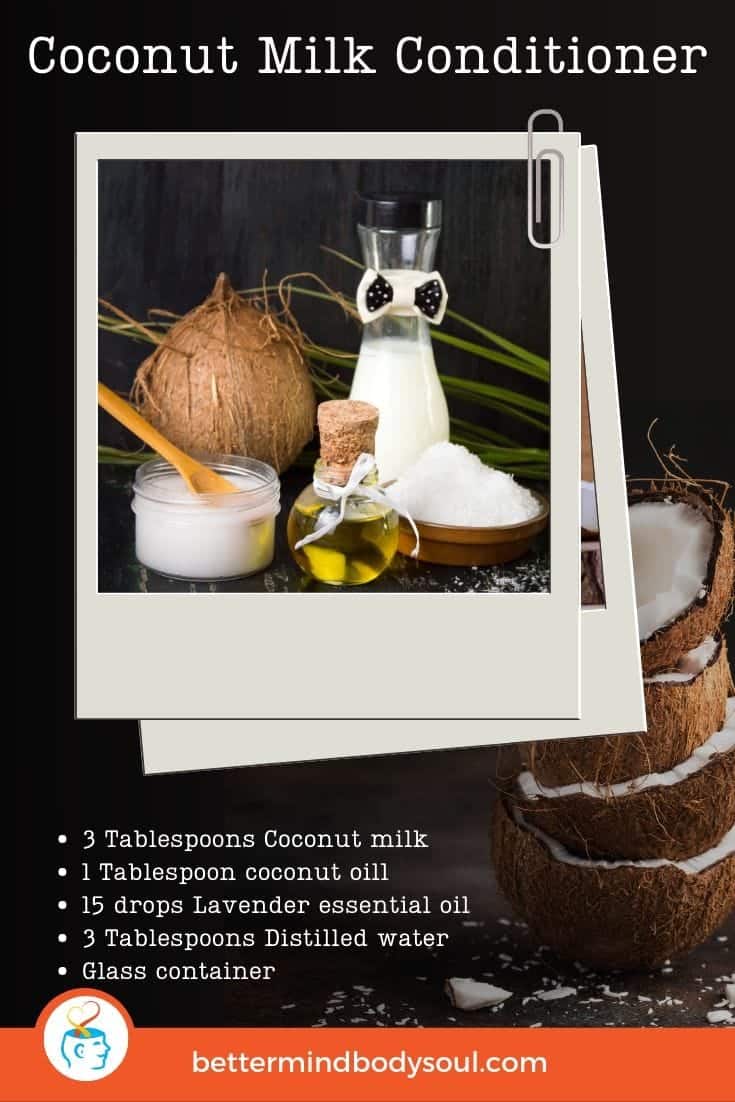 Coconut milk+Coconut oil+Lavender essential oil+Distilled water+Glass container