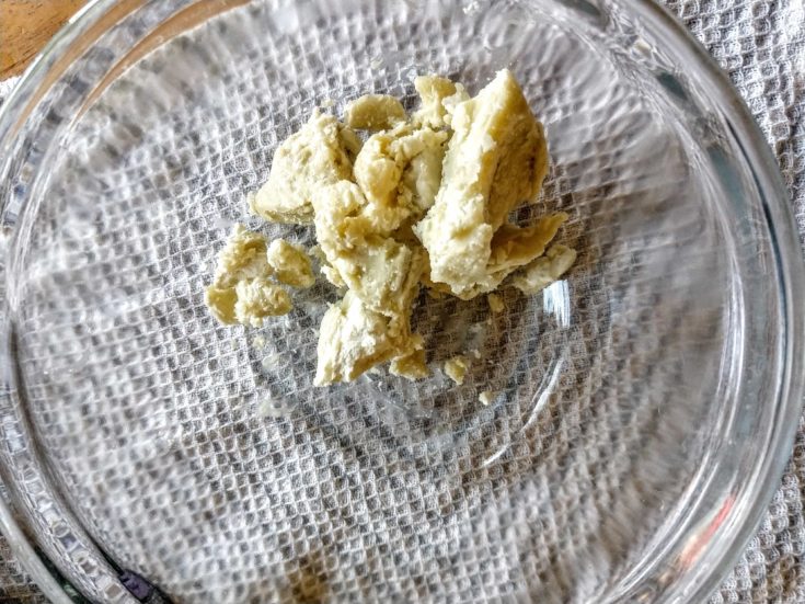 Organic Shea Butter placed in a glass bowl