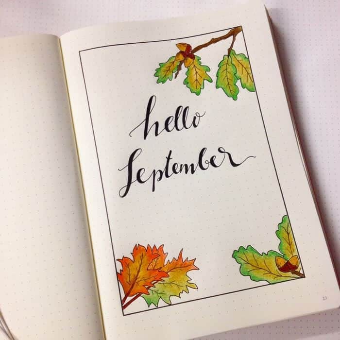 Leaves themed journal notebook